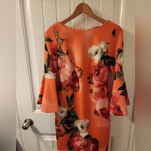 Calvin Klein Orange Bell Sleeve Dress